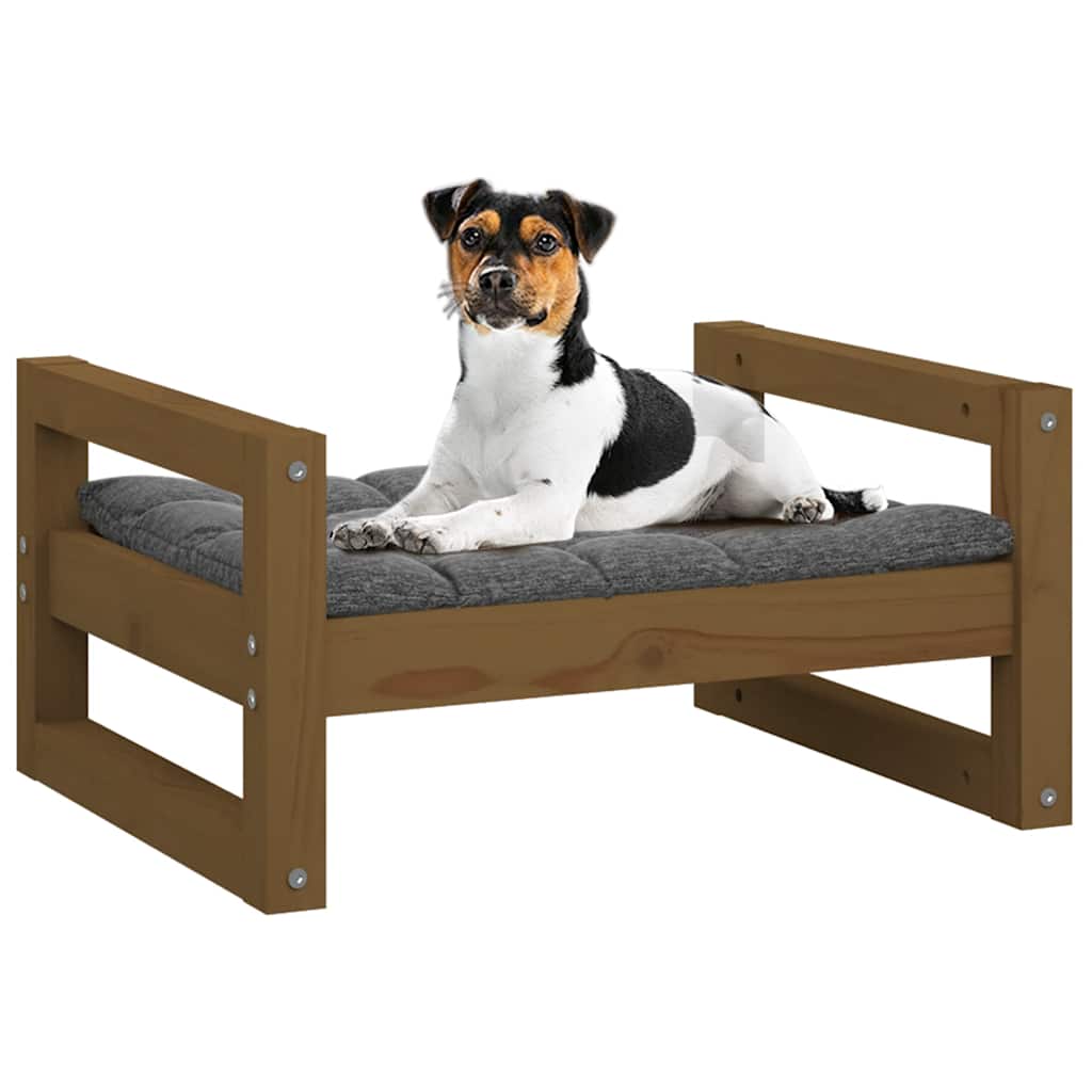Hundebett 55,5x45,5x28 cm Massivholz Kiefer