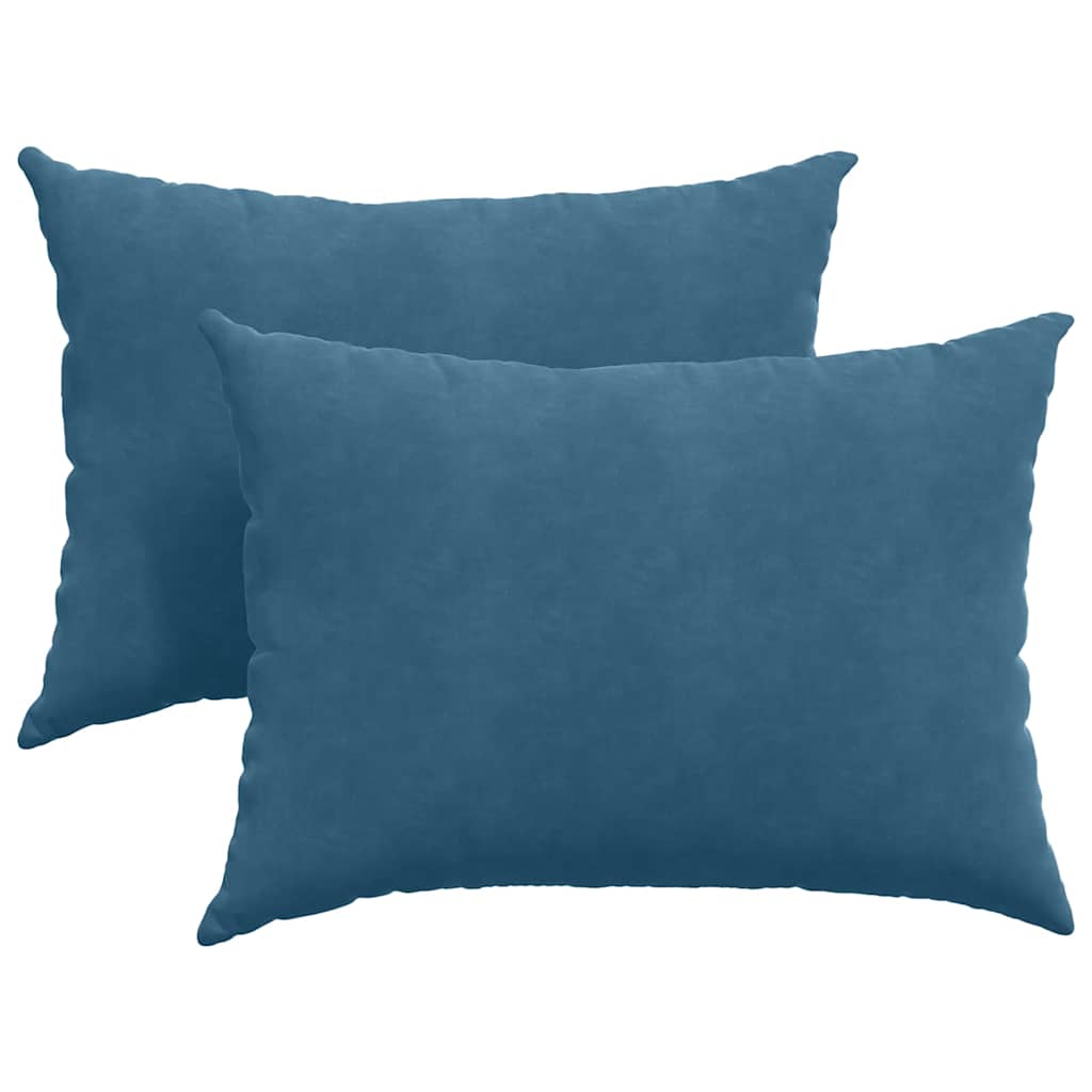 Sofakissen 2 Stück Blau 50 x 30 cm Cordstoff
