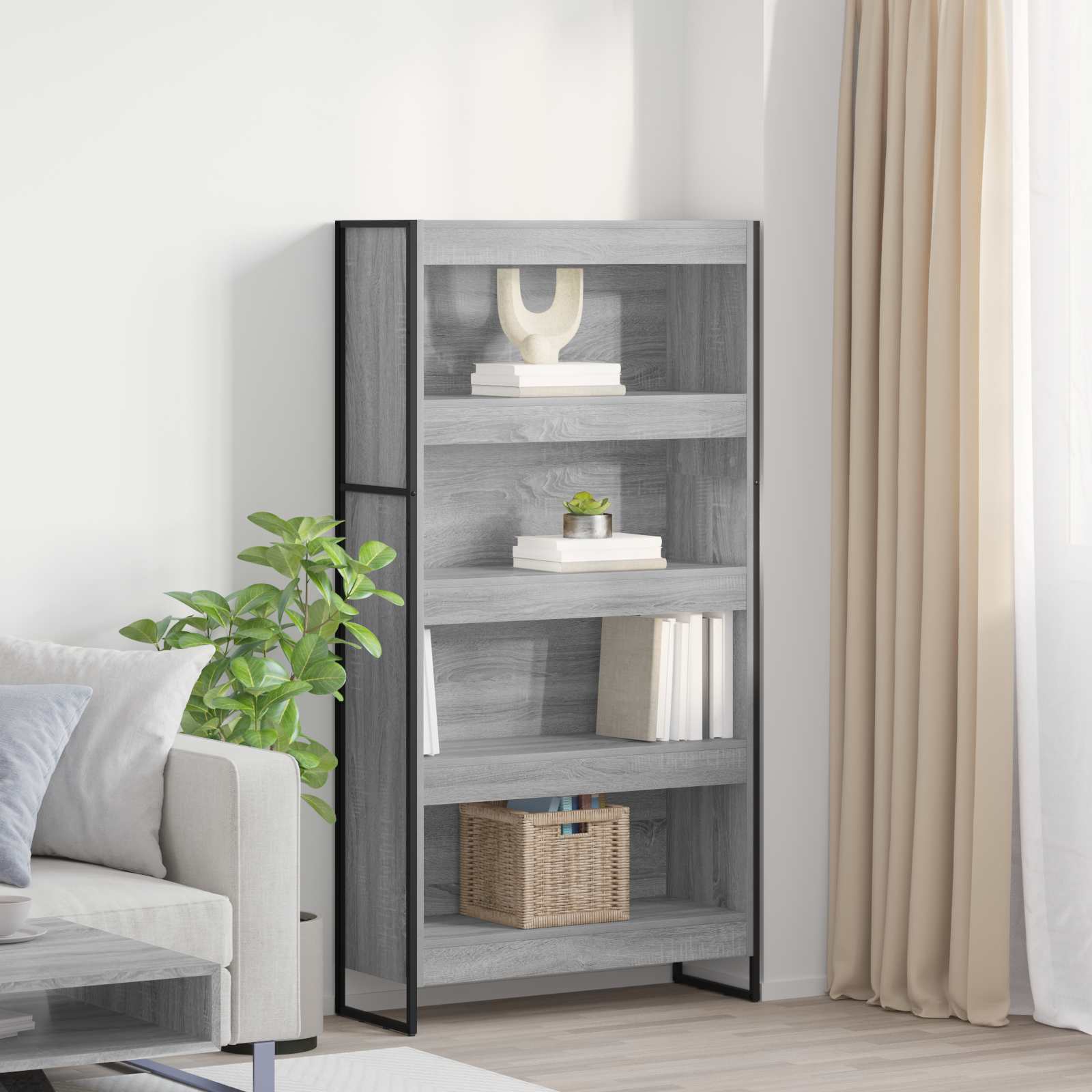 Bücherregal 2 pcs Schwarz Eichen-Optik 60 x 30 x 189,5 cm