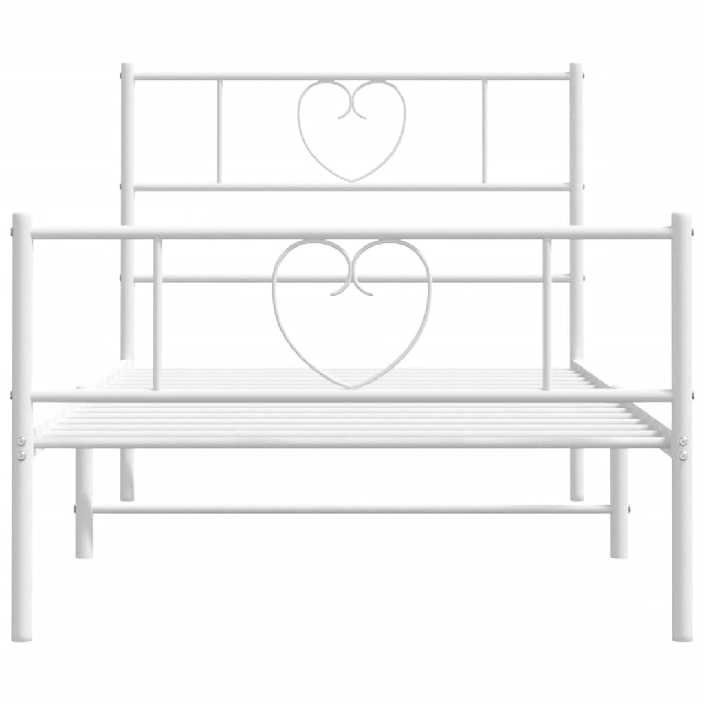 Bettgestell mit Kopfteil Metall Schwarz 100x190 cm