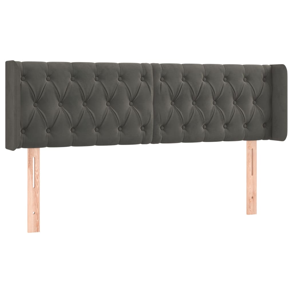 Kopfteil mit Ohren Dunkelblau 93x16x78/88 cm Samt