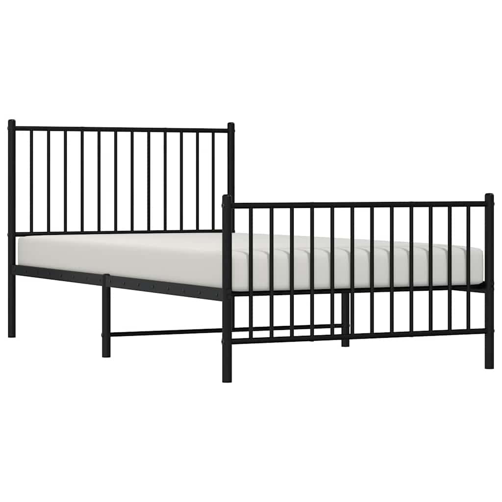Bettgestell Metall Schwarz 75x190 cm
