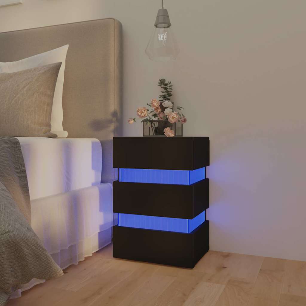 LED-Nachttisch Weiß 45x35x67 cm Holzwerkstoff