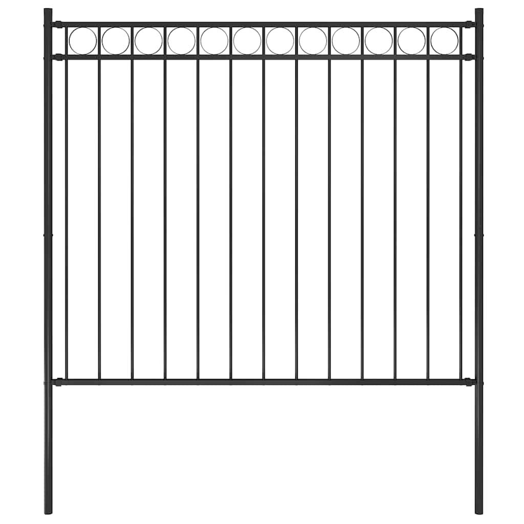 Gartenzaun ASSEN Stahl 1,7 x 0,8 m Schwarz
