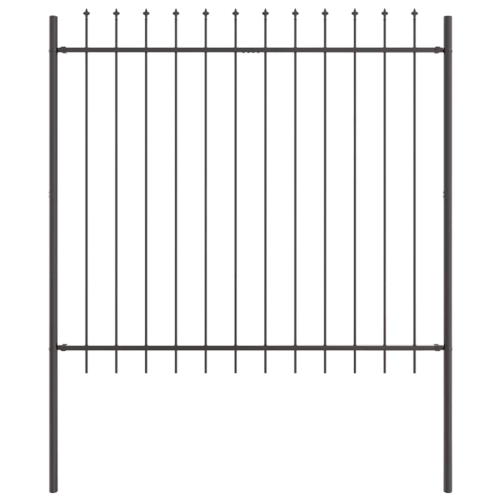 Gartenzaun Woerden mit Speerspitze Stahl 181 x 60 cm Schwarz