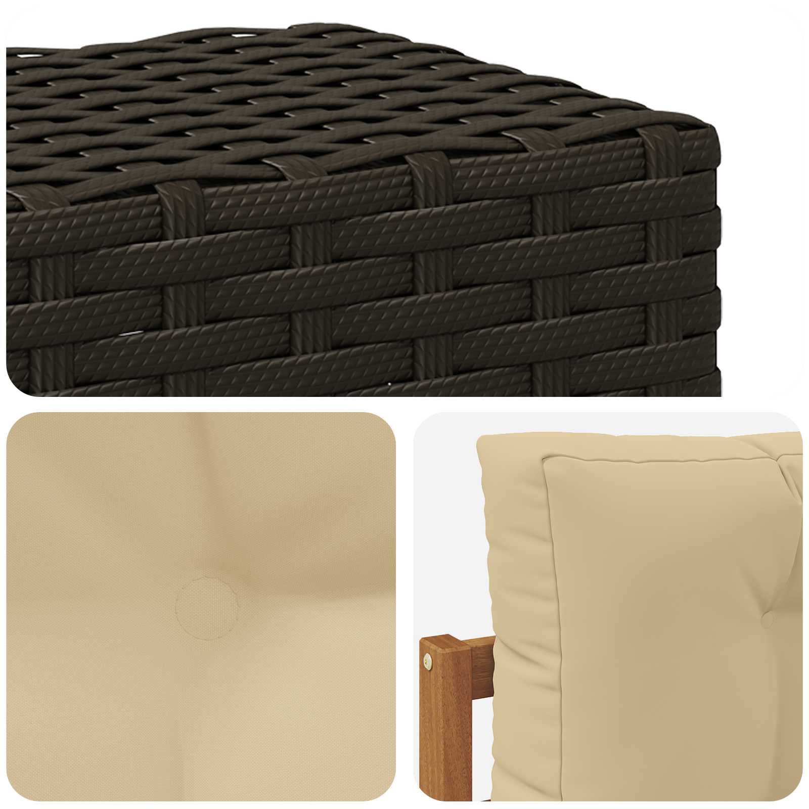 2 Stück Outdoor-Sofa Natur