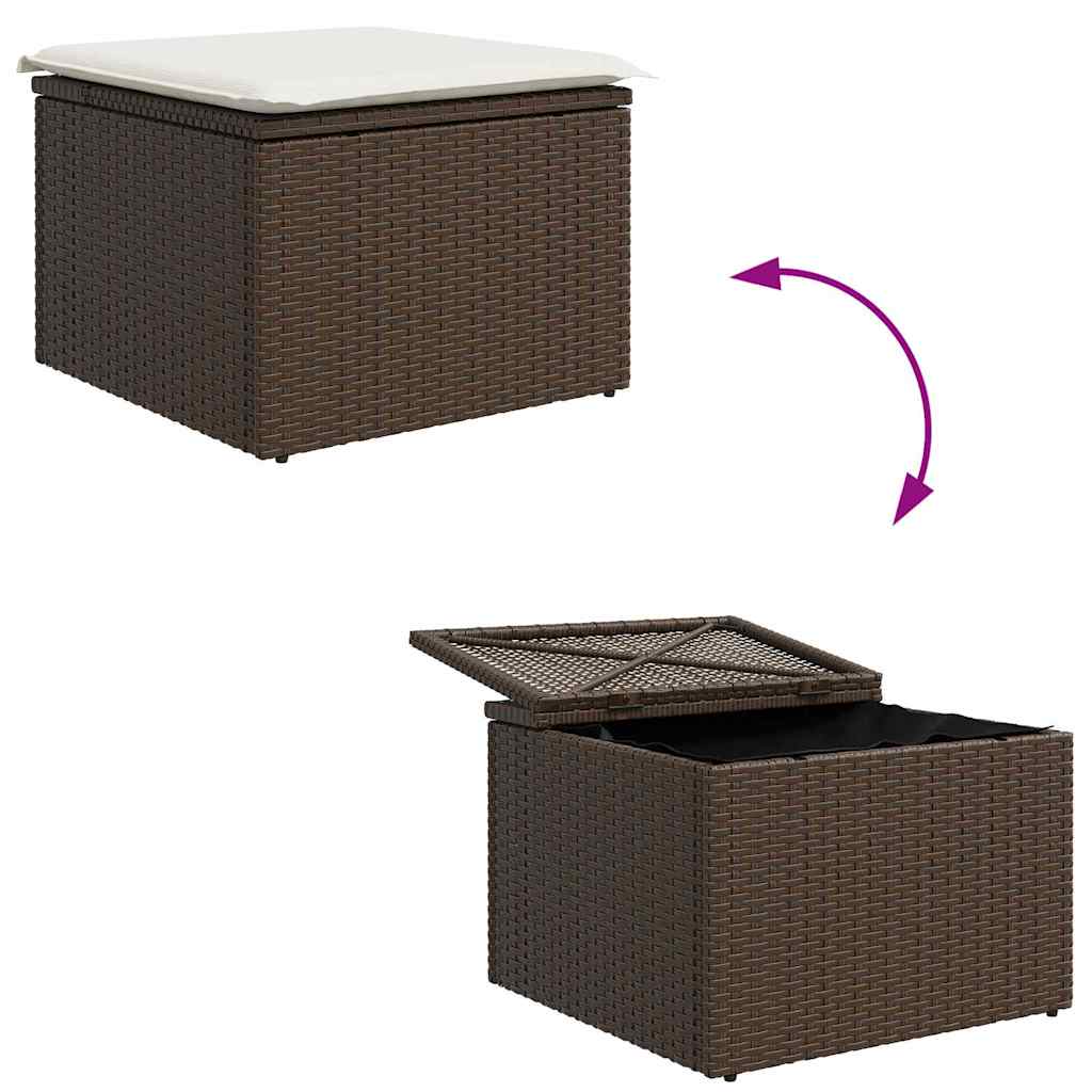Garten Essgruppe mit Kissen 6 pcs Schwarz und Creme