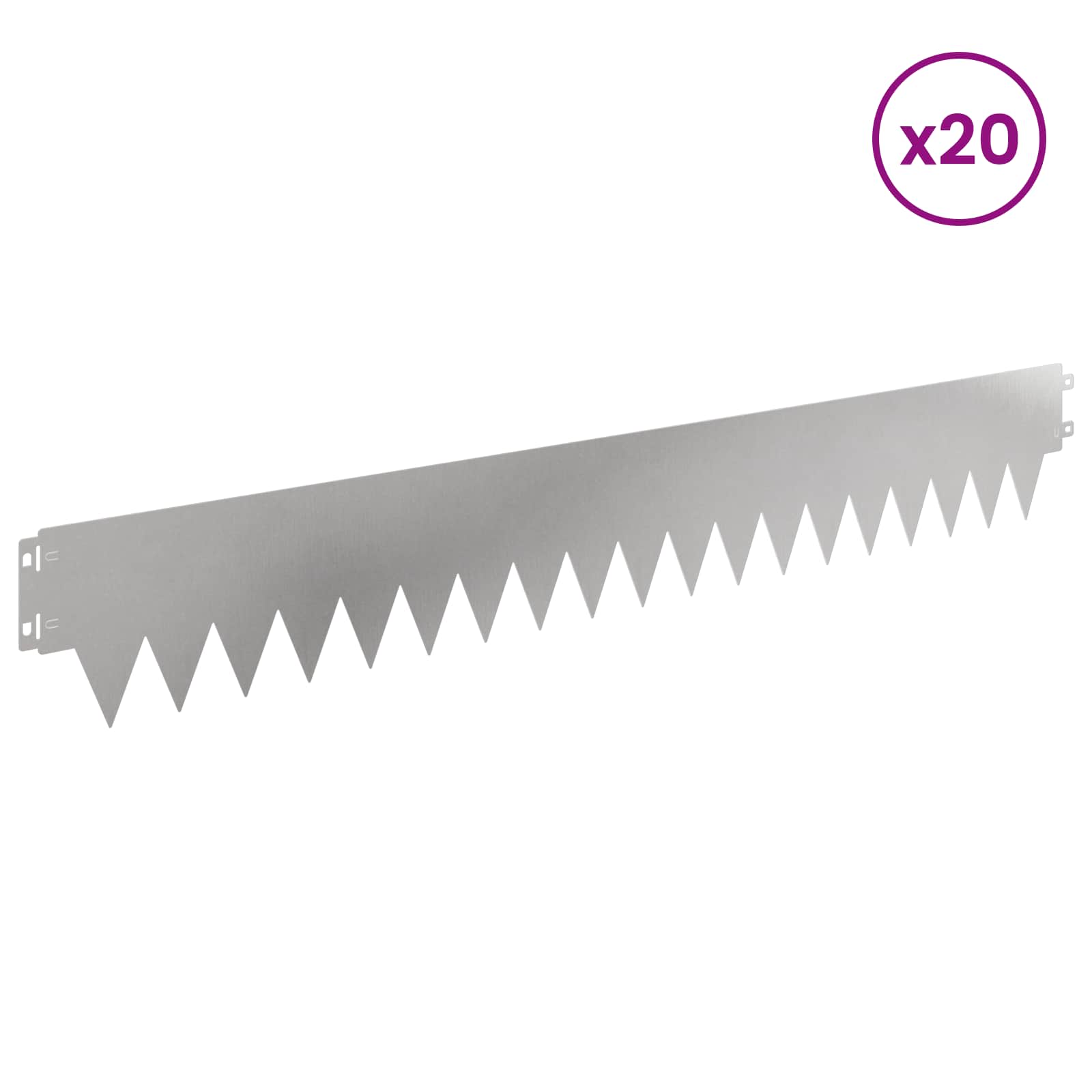 Raseneinfassung 10 pcs Länge Höhe 103 x 15 cm Stahl Schwarz