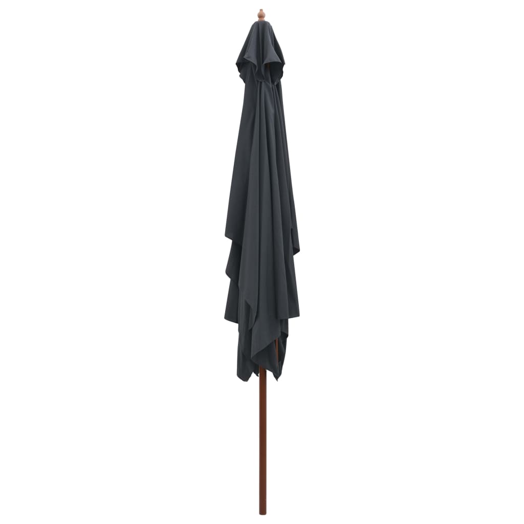 Sonnenschirm mit Holz-Mast 200x300 cm Schwarz
