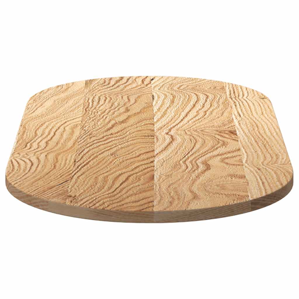 Tischplatte 80x40x2 cm Massivholz Eiche Oval