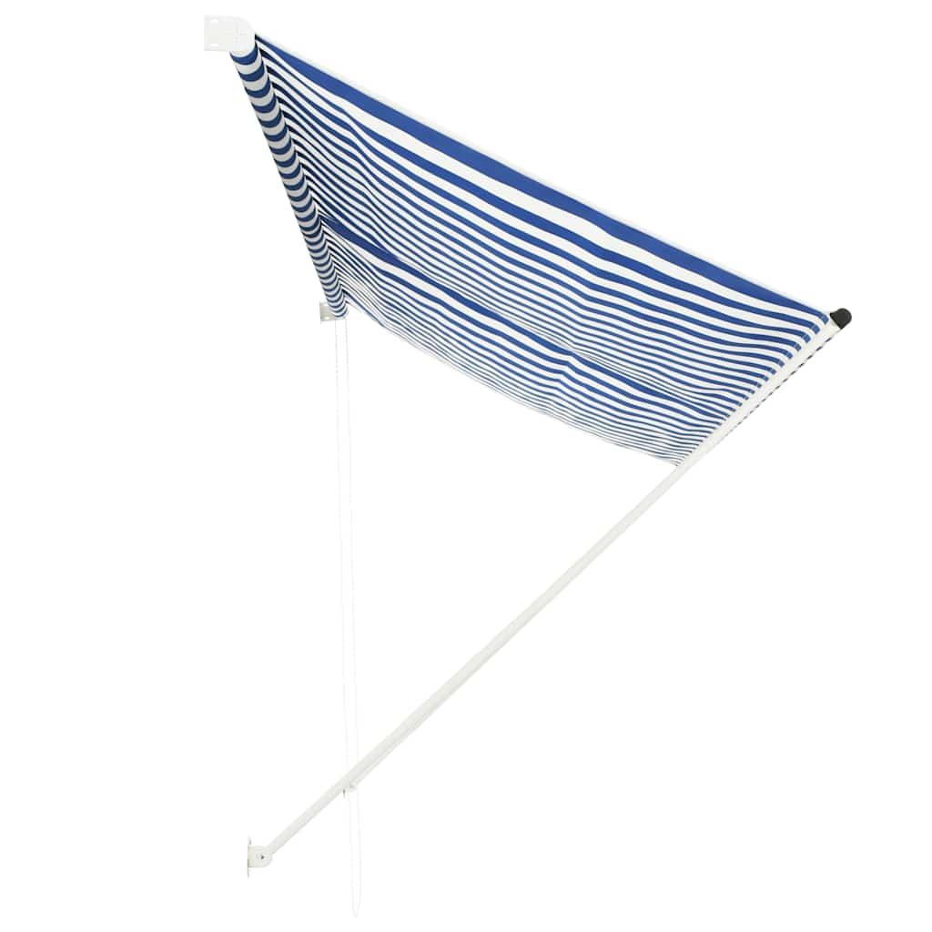 Einziehbare Markise 150×150 cm Blau und Weiß