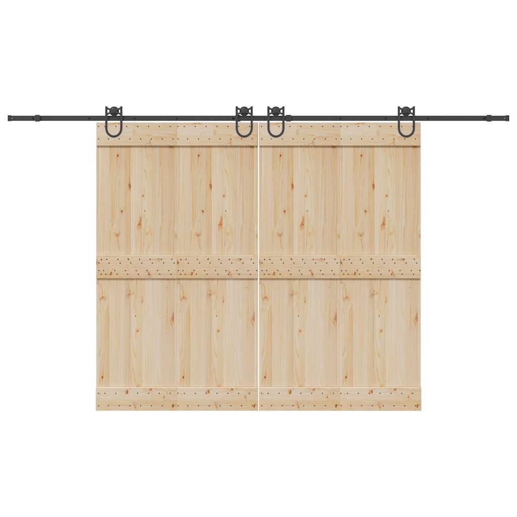 Schiebetürbeschlag-Set 366 cm Stahl Schwarz