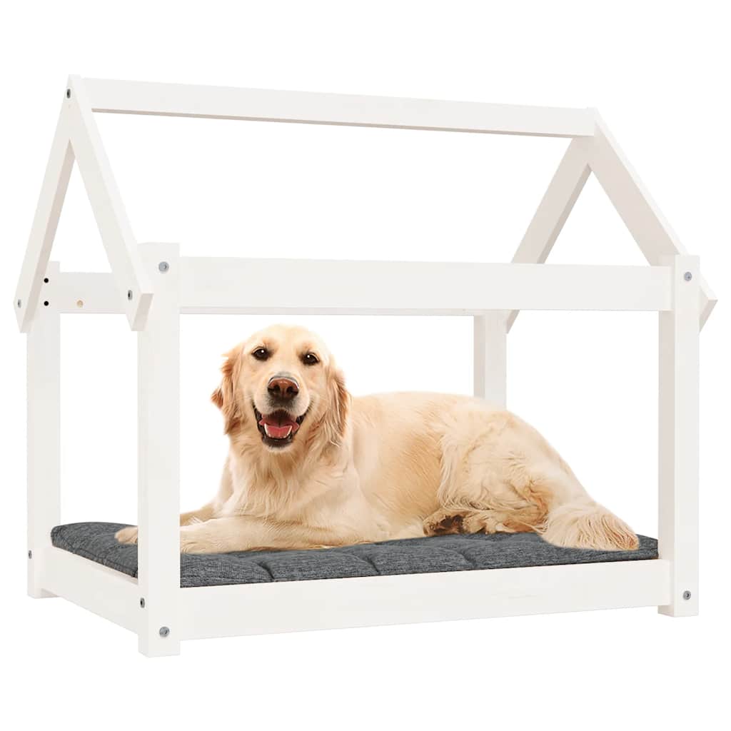 Hundebett Grau 61x50x70 cm Massivholz Kiefer