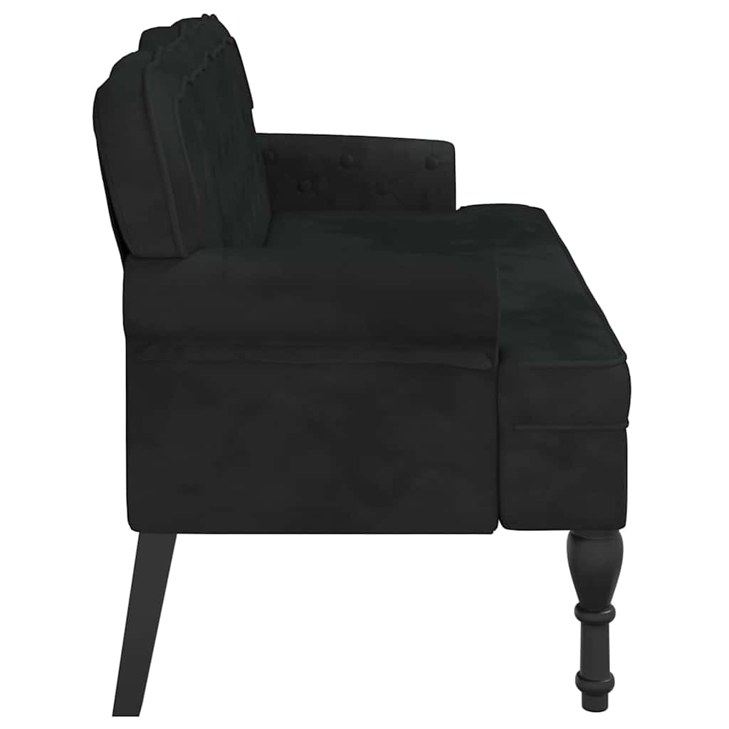 Sitzbank mit Rückenlehne Dunkelgrau 119,5x64,5x75 cm Samt
