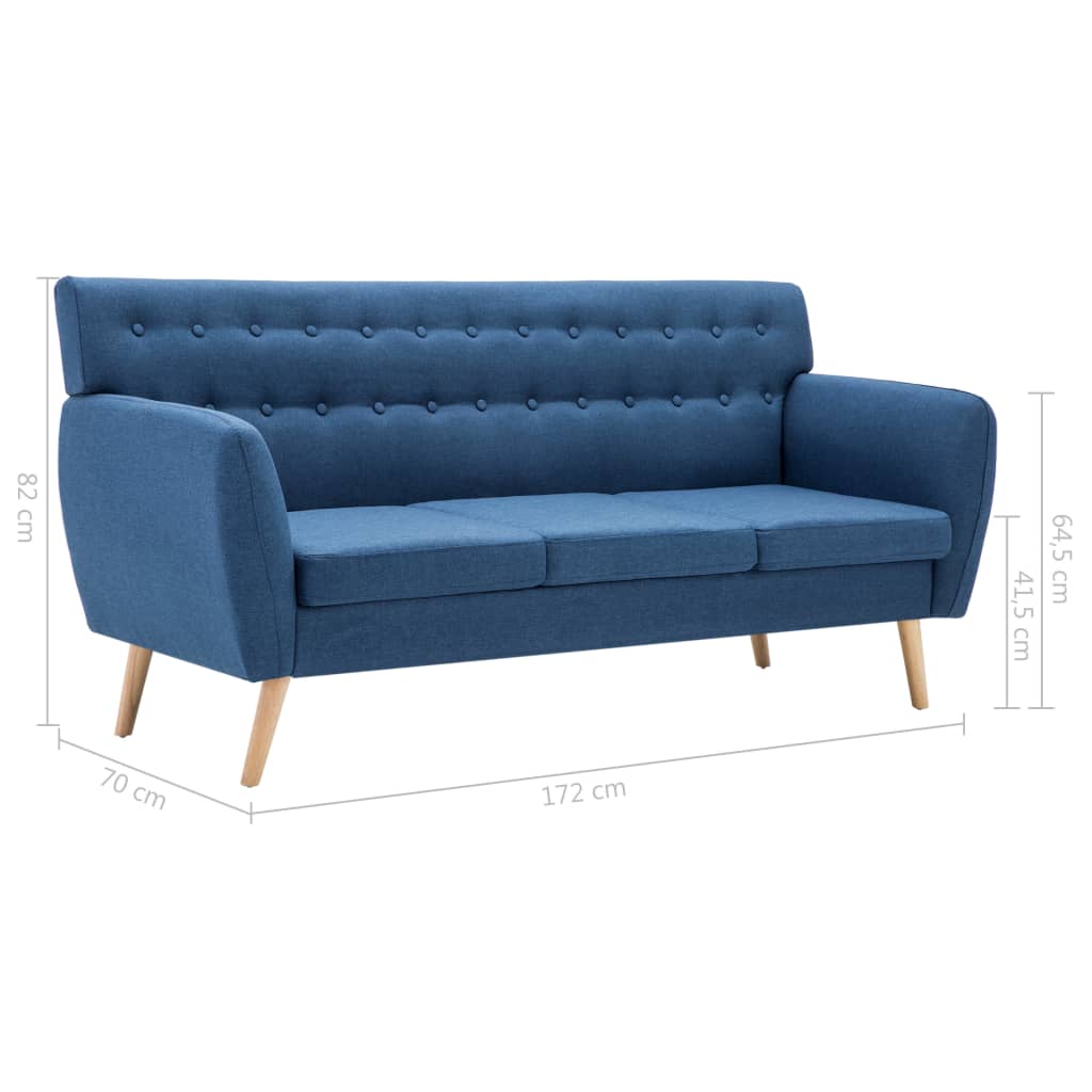 3-Sitzer-Sofa Stoff 172x70x82 cm Dunkelgrau