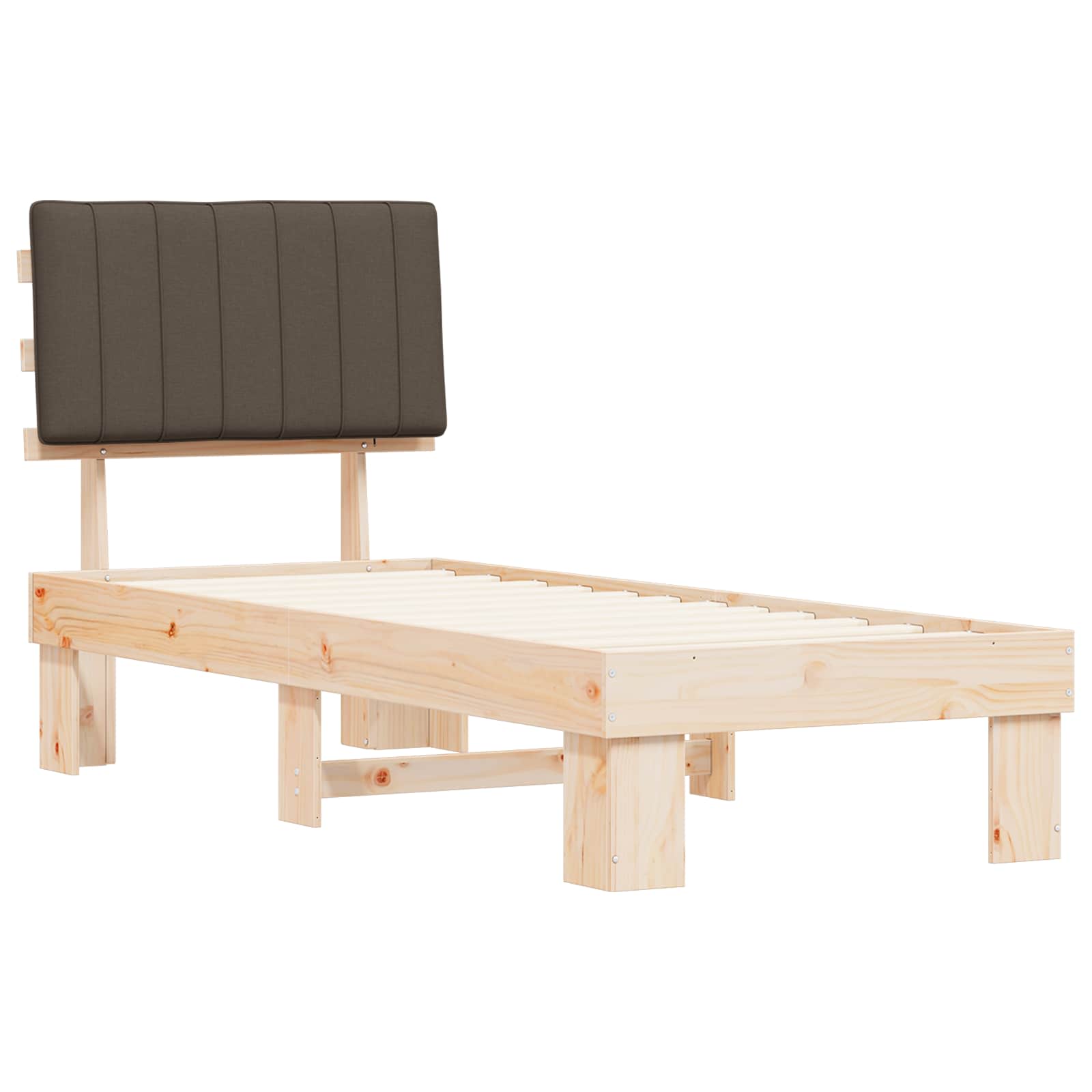 Bettgestell mit gepolstertem Kopfteil Hellgrau 200 x 200 cm