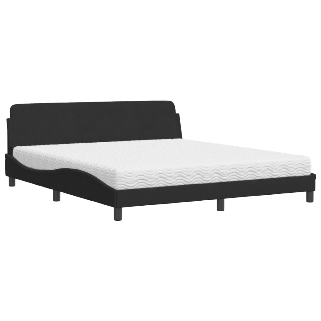 Bett mit Matratze "Dover" Hellgrau 80x200 cm Samt