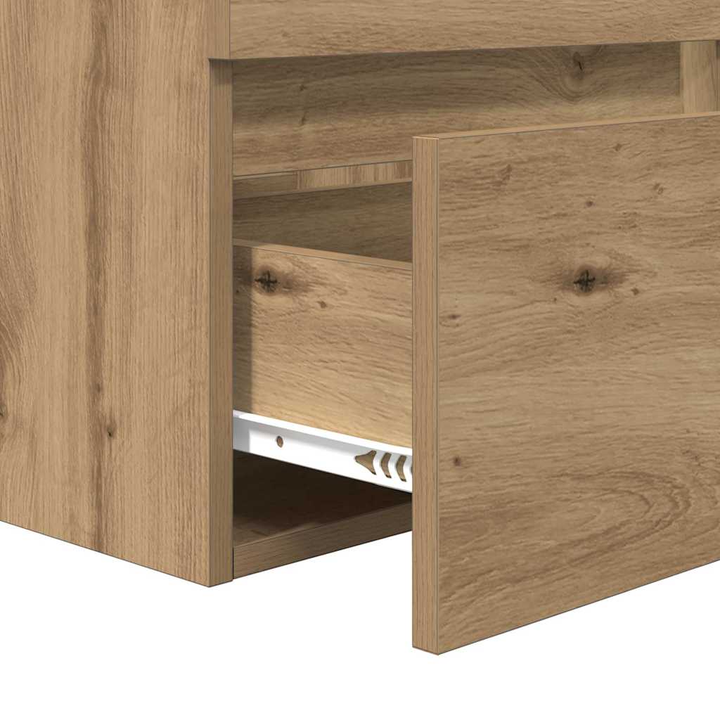Badschrank mit Spiegel Weiß Holzwerkstoff