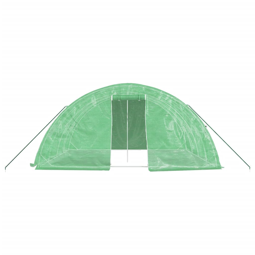 Gewächshaus mit Stahlrahmen Weiß 40 m² 8x5x2,3 m