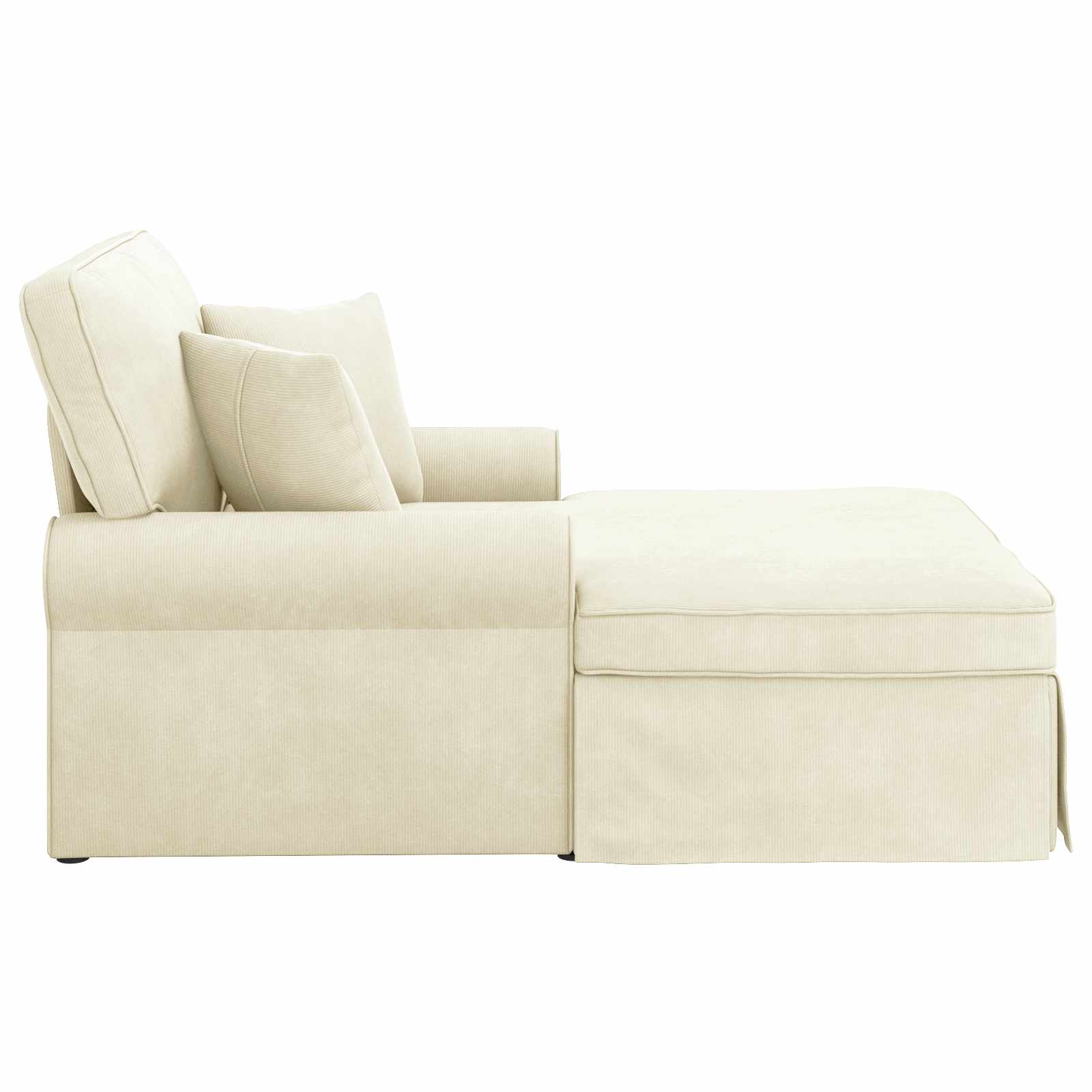 Chaise Lounge mit Rock mit Kissen 3 pcs Hellgrau Cordstoff