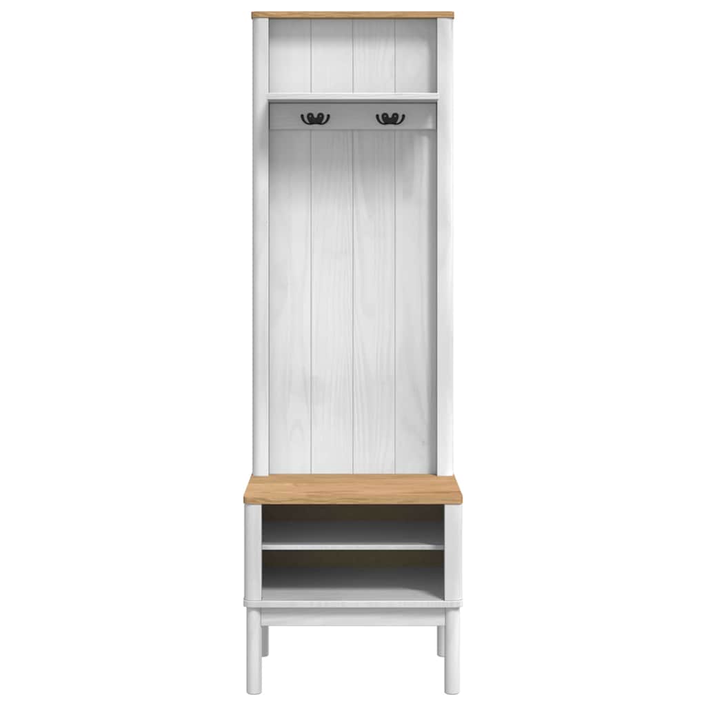 Flurschrank FLORO Wachsbraun 50 x 40 x 158 cm Massivholz Kiefer
