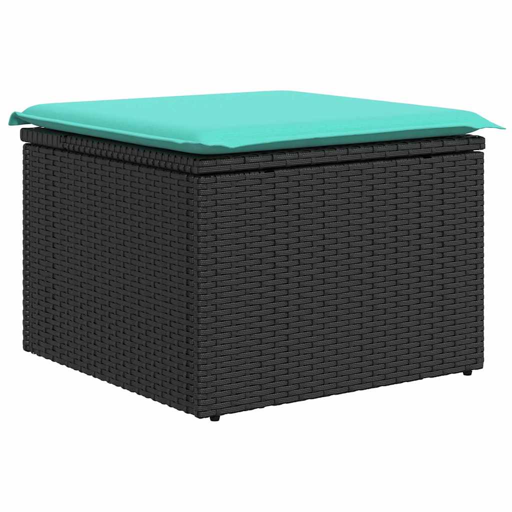 Garten Essgruppe mit Kissen 6 pcs Schwarz und Teal