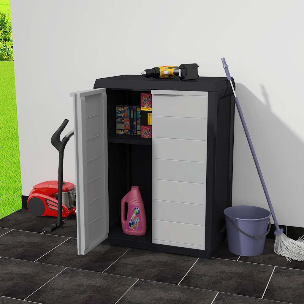 Gartenschrank mit 4 Böden Schwarz