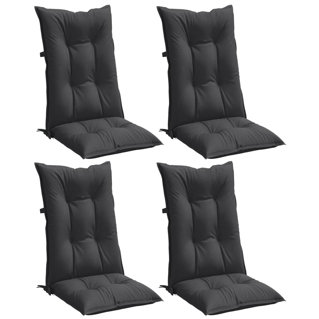 Hochlehner-Auflagen 2 Stk. Melange Anthrazit 120x50x7cm Stoff