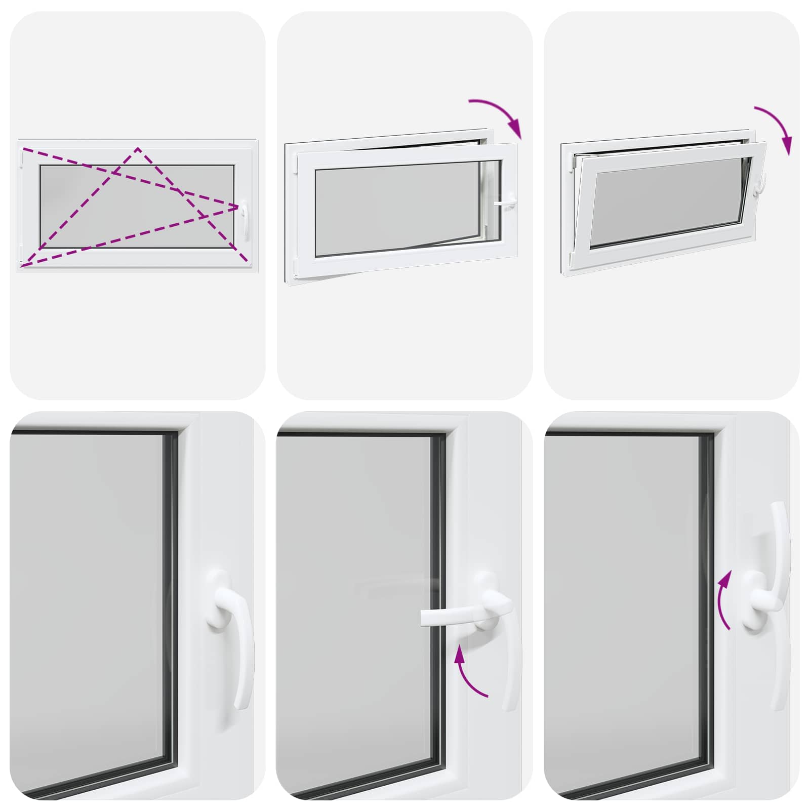 Kellerfenster RISOR 50 x 50 cm PVC und Glas Weiß