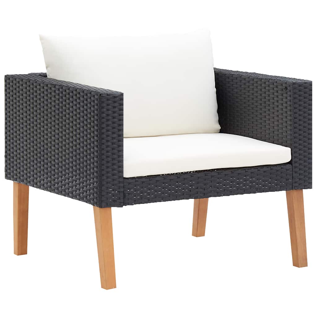 3-Sitzer-Gartensofa mit Auflagen Poly Rattan Beige