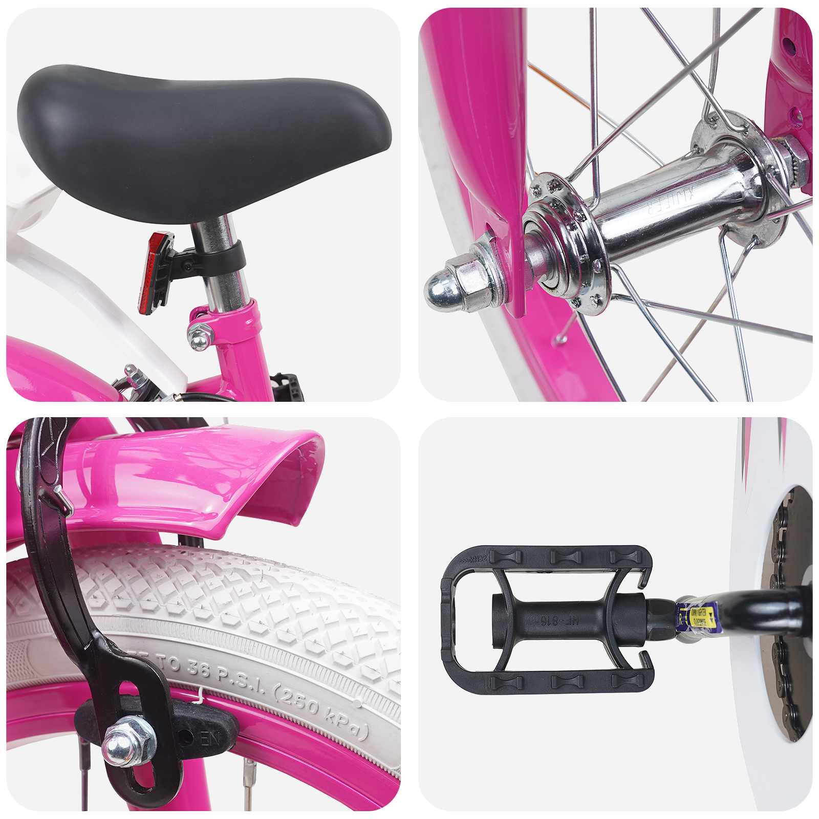 Kinderfahrrad 12 Zoll für 2-4 Jahre alt Hellrosa
