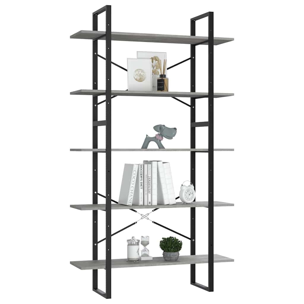 Bücherregal 5 Fächer Weiß 40x30x175 cm Holzwerkstoff