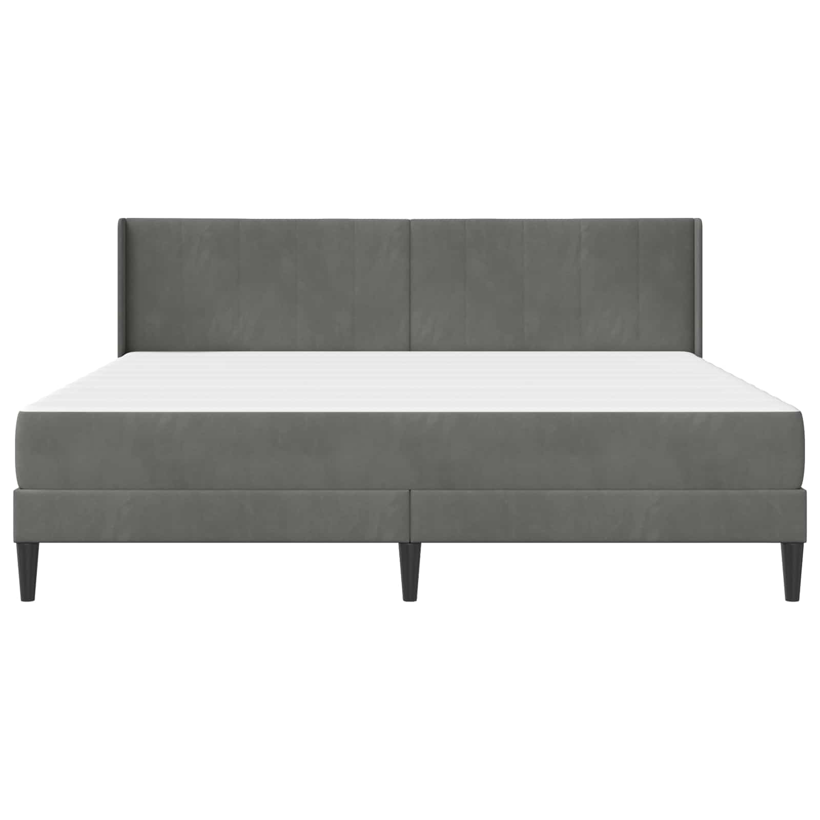 Bettgestell mit Matratze mit Kopfteil Hellgrau 80 x 200 cm Samt