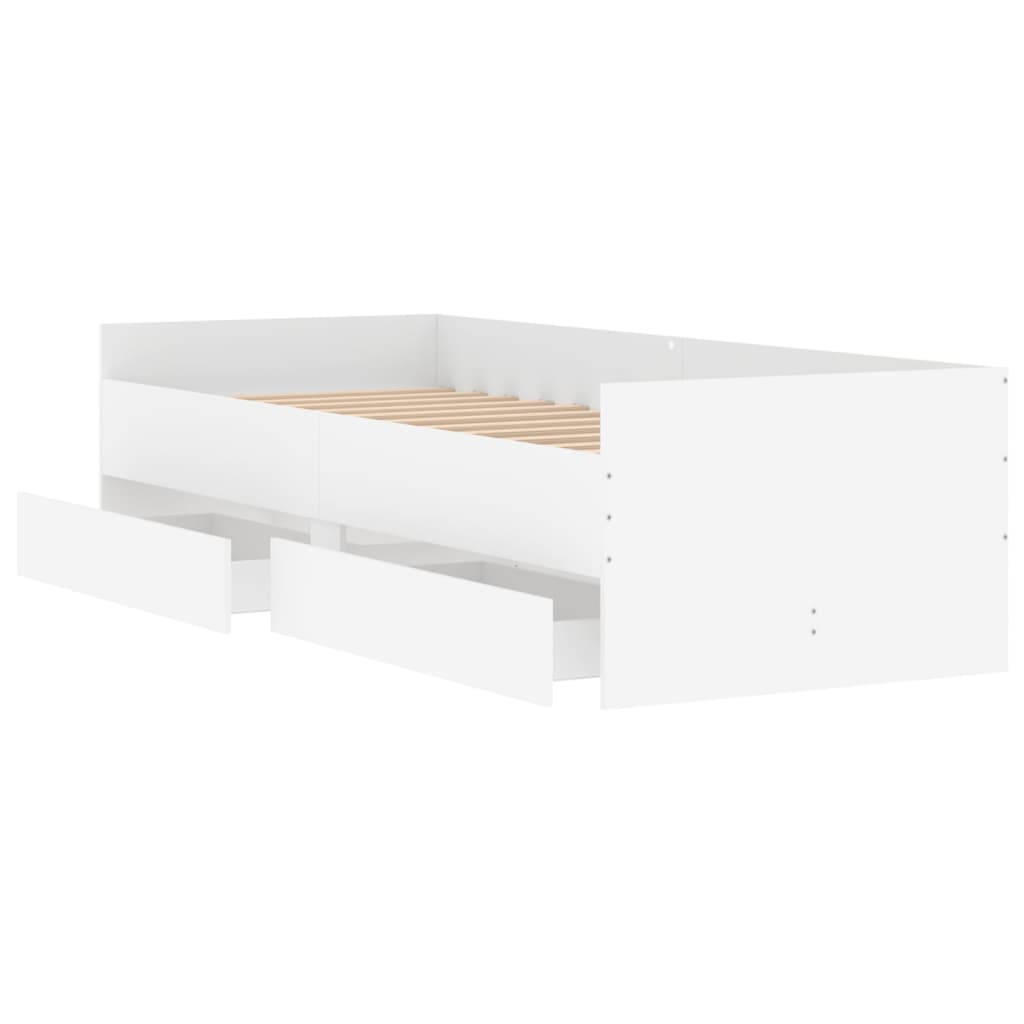 Bett mit Schubladen Braun Eiche-Optik 75x190 cm