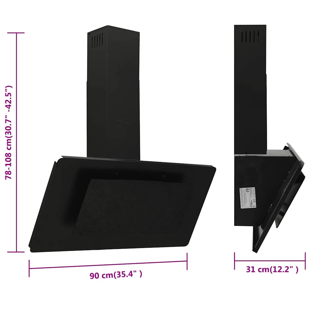 Dunstabzugshaube 60 cm Edelstahl und Hartglas Silbern