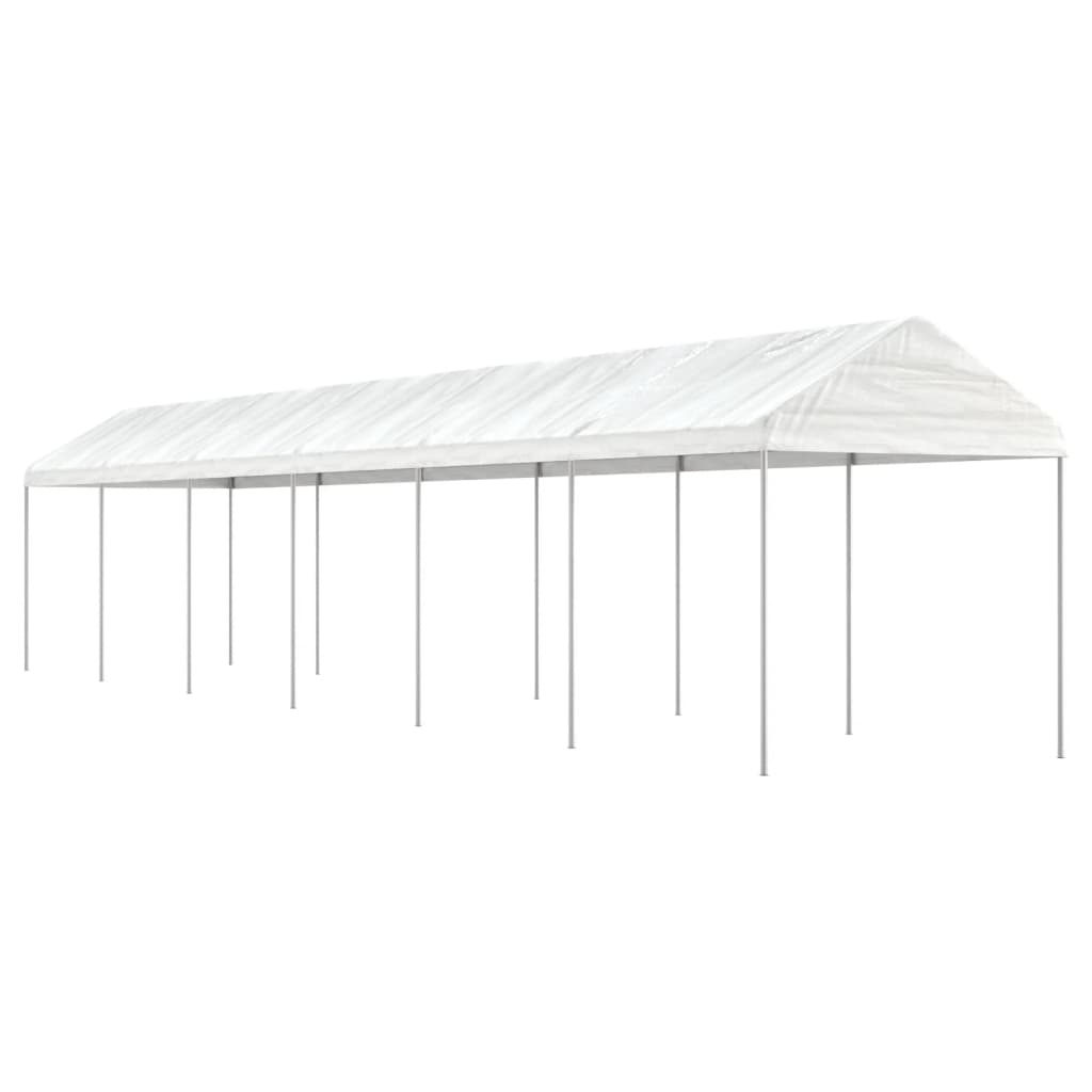 Pavillon mit Dach Weiß 4,46x2,28x2,69 m Polyethylen