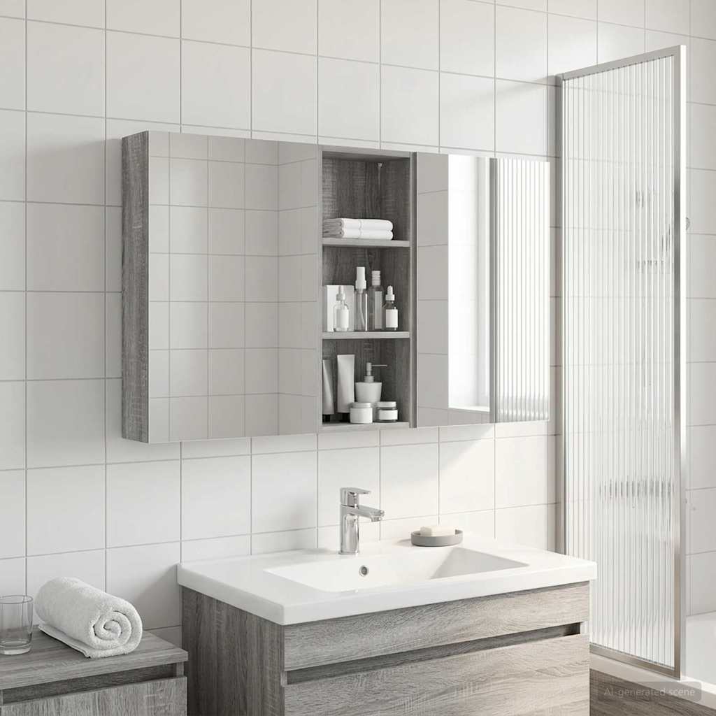 Badezimmerschrank-Set 3 pcs 80 x 10,5 x 50 cm Holzwerkstoff