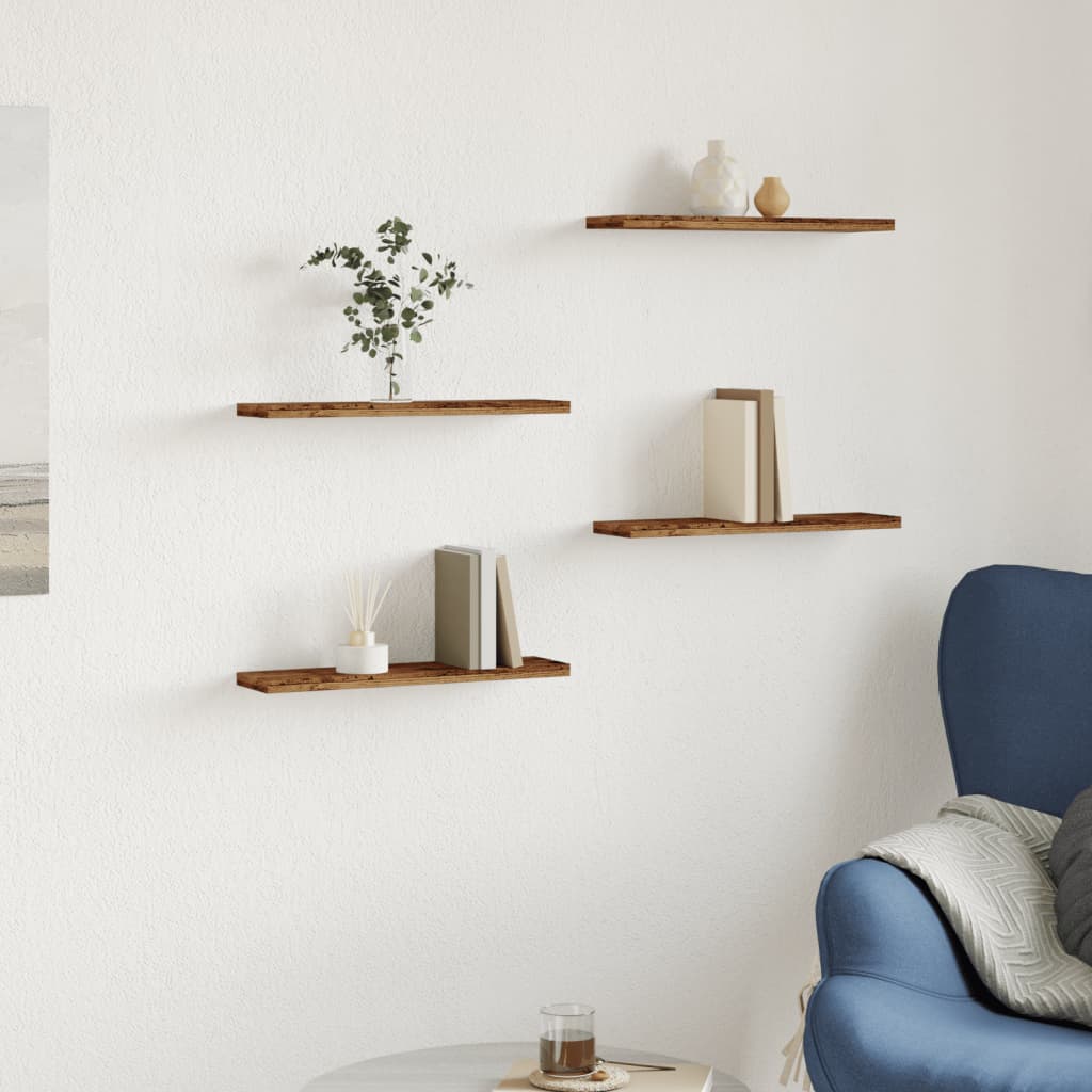 Bücherregal-Bretter 4 Stk. Weiß 40x10x1,5 cm Holzwerkstoff
