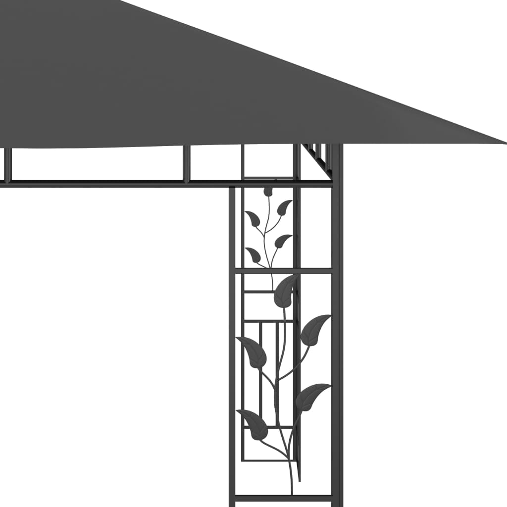 Pavillon mit Moskitonetz & LED-Lichterkette 3x3x2,73m Cremeweiß