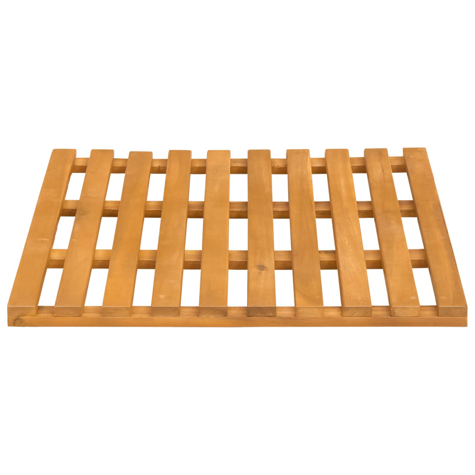 Badematte Uni Braun 56 x 37 x 2,5 cm Massives Akazienholz