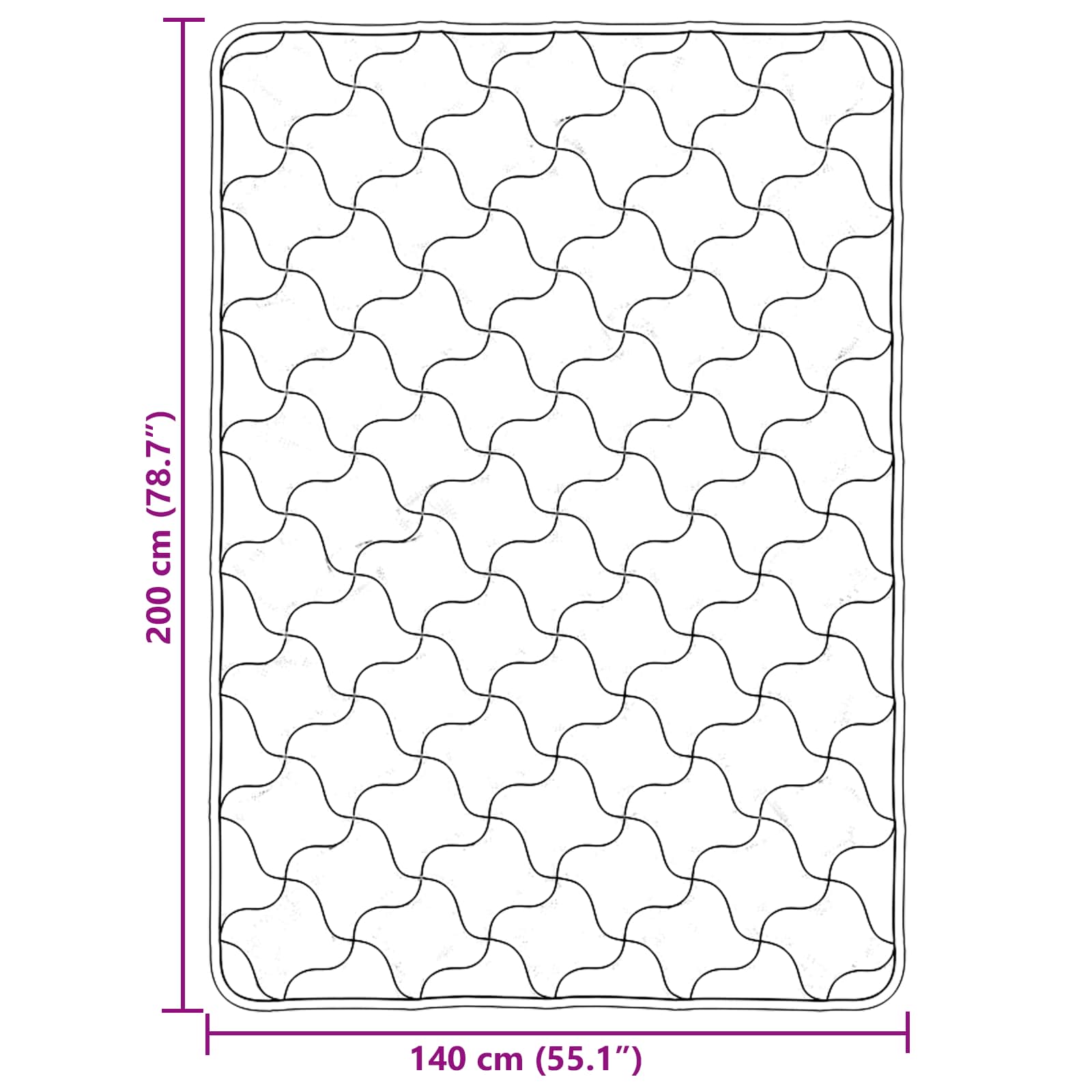 Winterbettdecke Gepolstert Anthrazit 135 x 200 cm