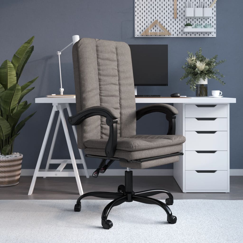 Bürostuhl mit Liegefunktion Taupe Stoff