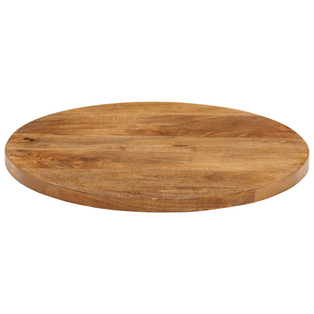 Tischplatte Ø 40x2,5 cm Rund Raues Massives Mangoholz