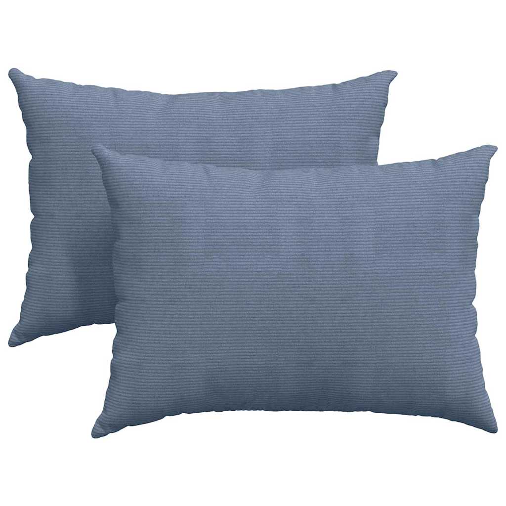 Sofakissen 2 Stück Hellgrau 50 x 30 cm Cordstoff