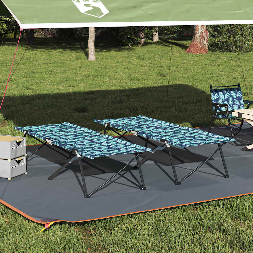 Klapp Schlafbett fürs Camping Blau 206 x 76 x 74 cm