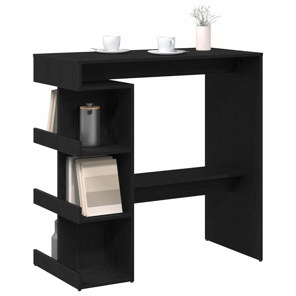 Bartisch mit Regal Weiß 100x50x101,5 cm Holzwerkstoff