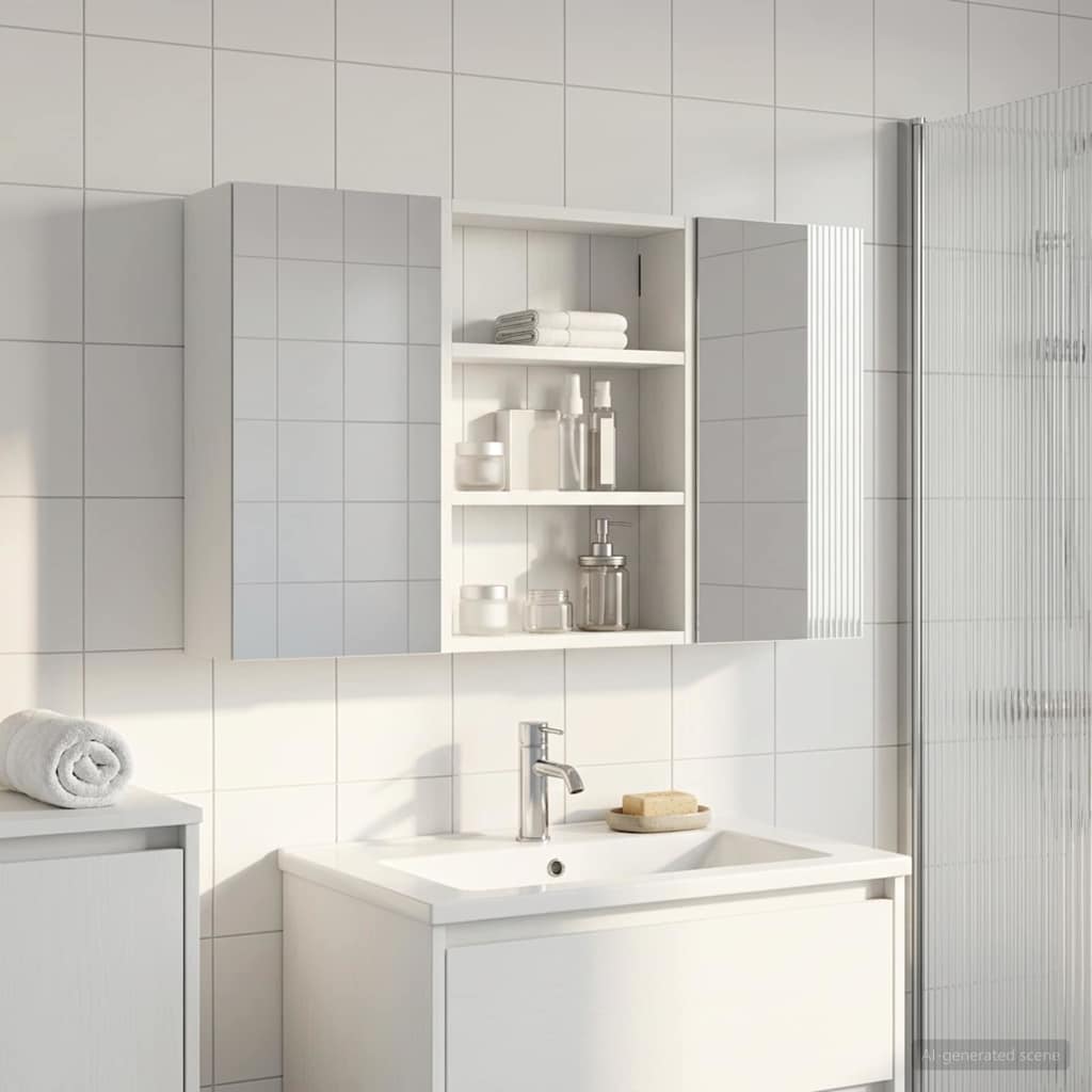 Badezimmerschrank-Set 3 pcs 80 x 10,5 x 50 cm Holzwerkstoff