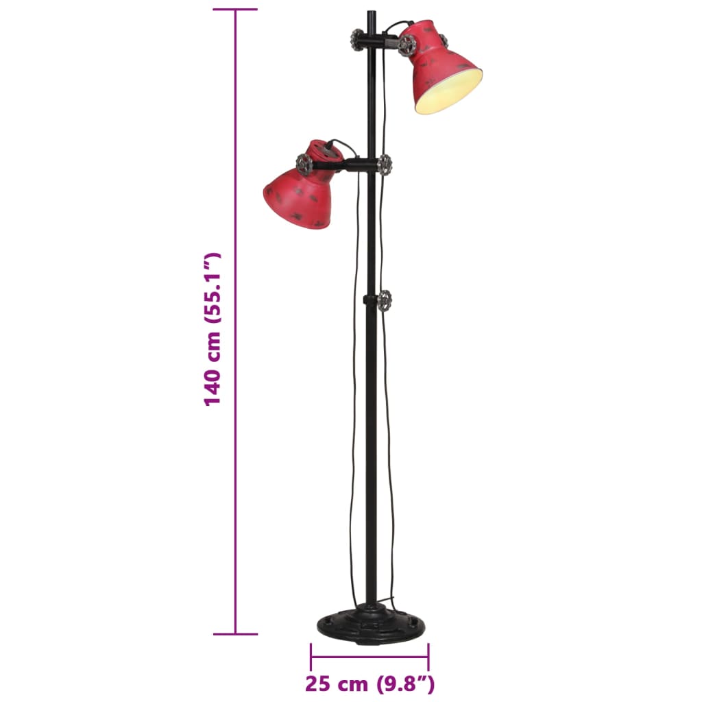 Stehlampe 2-flammig Silbern E27 Gusseisen