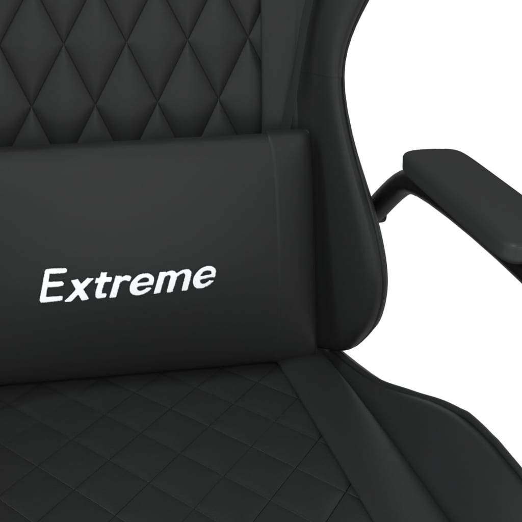 Gaming-Stuhl mit Massagefunktion Schwarz und Blau Kunstleder
