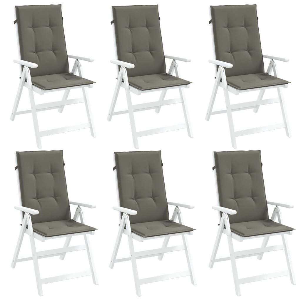 Hochlehner-Auflagen 2 Stk. Melange Anthrazit 120x50x7cm Stoff